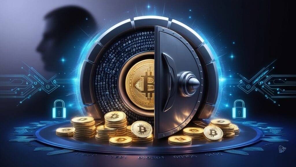 Waa Maxey Cryptocurrency | Bitcoin, Blockchain & Ethereum Leonardo Phoenix Depict a sleek futuristic digital vault with 3